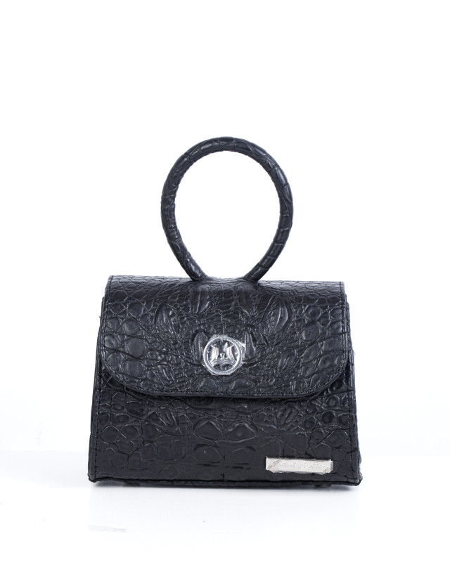 Monaco Micro: Limited Edition Black Textured Crocodile Print