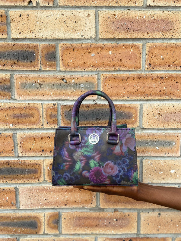 Lagos Mini: Black and Purple Floral Print