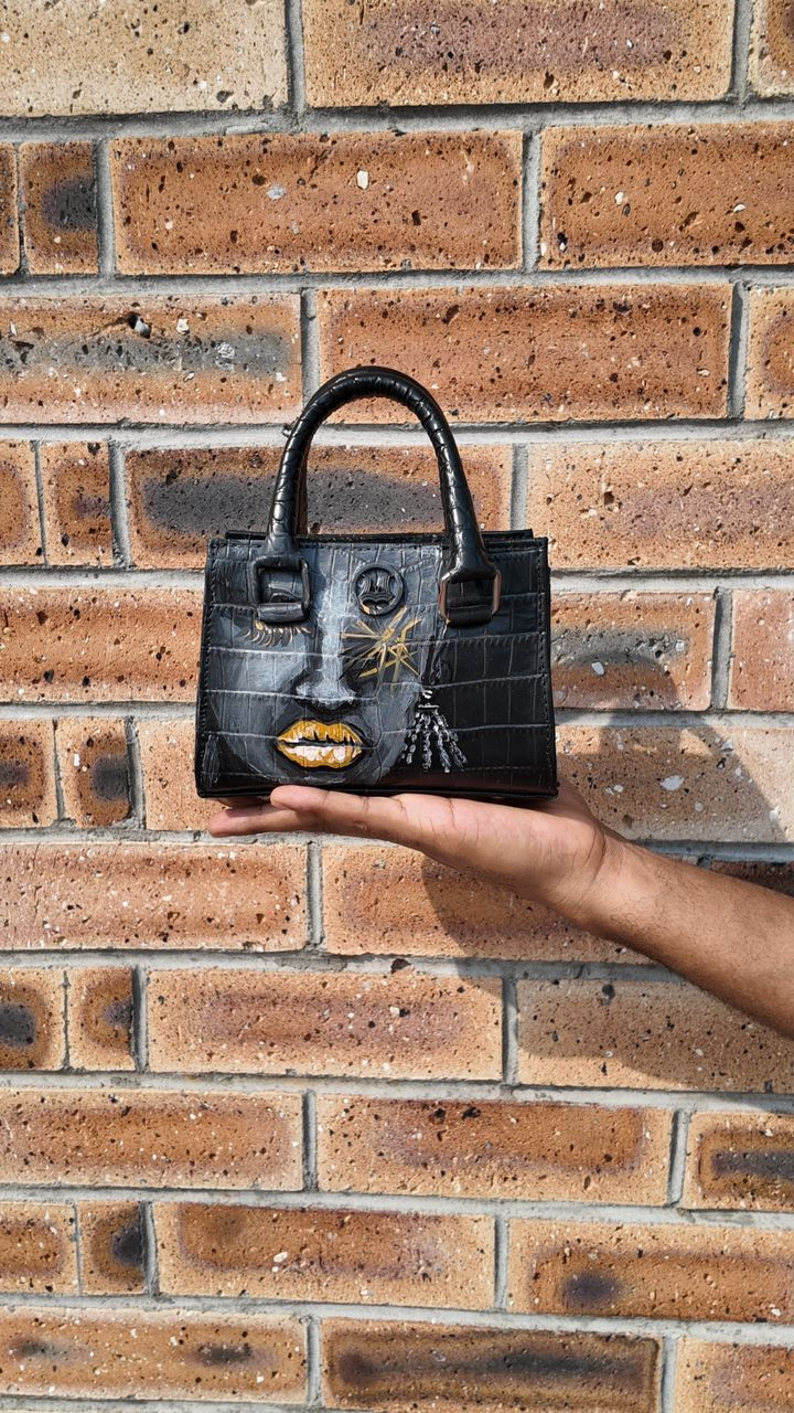 Lagos Micro: Black Crocodile Print Meets Art #1