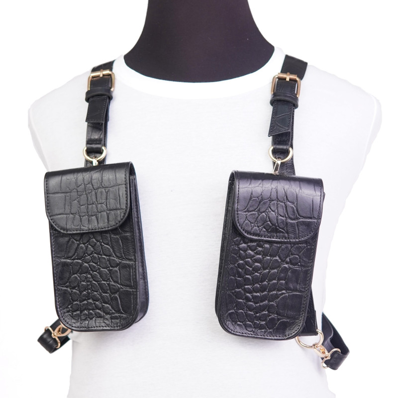 Utility Holster: Black Crocodile Print