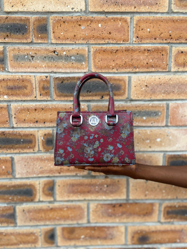 Lagos Mini: Red and Beige Floral Print